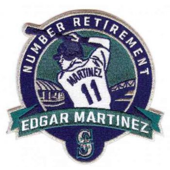 2017 Seattle Mariners 11 Edgar Martinez Retirement Patch Navy Teal