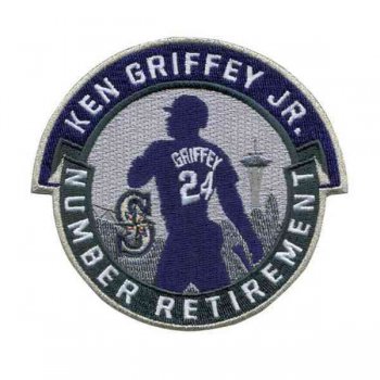 2017 Seattle Mariners 24 Ken Griffey Jr. Retirement Patch Navy Teal