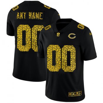 Chicago Bears Custom Men's Nike Leopard Print Fashion Vapor Limited NFL Jersey Black