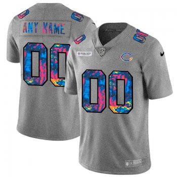 Chicago Bears Custom Men's Nike Multi-Color 2020 NFL Crucial Catch Vapor Untouchable Limited Jersey Greyheather