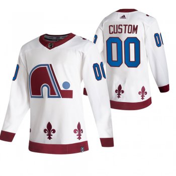 Colorado Avalanche Custom White Men's Adidas 2020-21 Alternate Authentic Player NHL Jersey