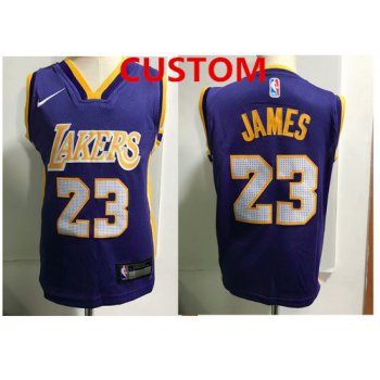 Custom Los Angeles Lakers Purple Toddlers Jersey