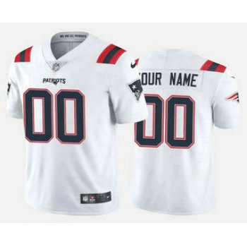 Men's New England Patriots Customized New White Vapor Untouchable Stitched Limited Jersey