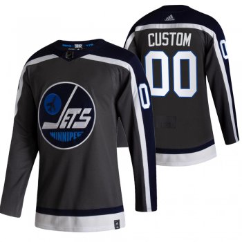 Winnipeg Jets Custom Black Men's Adidas 2020-21 Alternate Authentic Player NHL Jersey