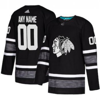 Men's Chicago Blackhawks adidas Black 2019 NHL All-Star Game Parley Authentic Custom Jersey