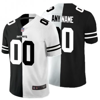 Nike New England Patriots Customized Black And White Split Vapor Untouchable Limited Jersey