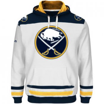 Sabres White Men's Customized All Stitched Sweatshirt