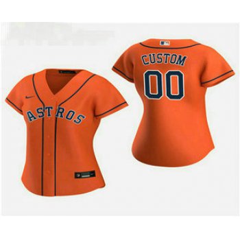 Women's Custom Houston Astros 2020 Orange Alternate Nike Jersey