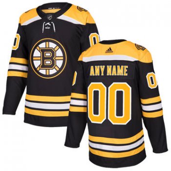 Custom Men's Boston Bruins Black 2017-2018 adidas Hockey Stitched NHL Jersey
