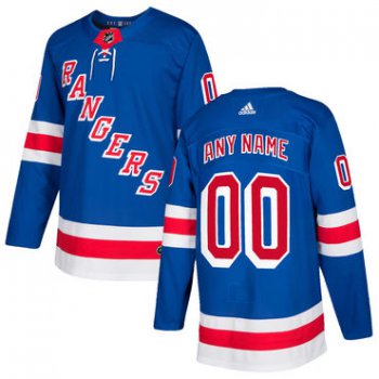 Custom Men's New York Rangers Royal Blue Home 2017-2018 Adidas Stitched NHL Jersey