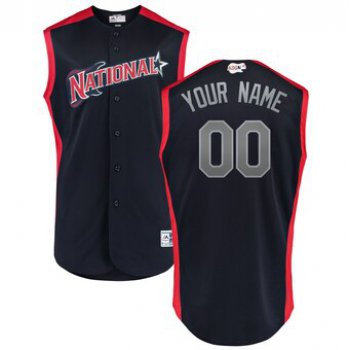 Men's National League Majestic Navy Red 2019 MLB All-Star Game Workout Custom Jersey