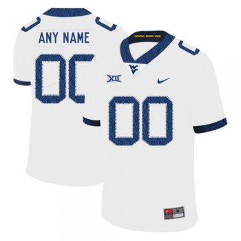 West Virginia Mountaineers Customized White College Football Jersey