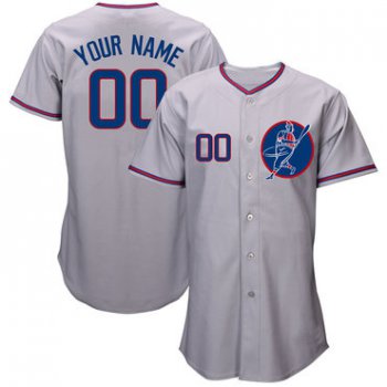 Cubs Gray Men's Customized Cool Base New Design Jersey