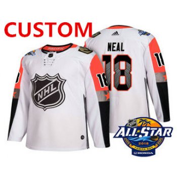 Custom Men's Vegas Golden Knights White 2018 NHL All-Star Stitched Ice Hockey Jersey