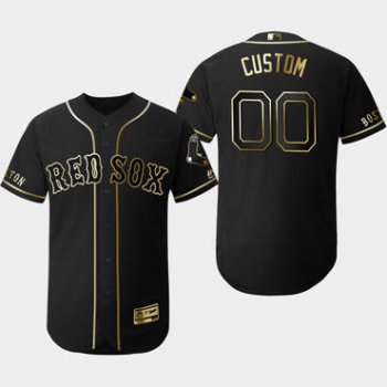 Men's Boston Red Sox Customized Black Gold Flexbase Jersey