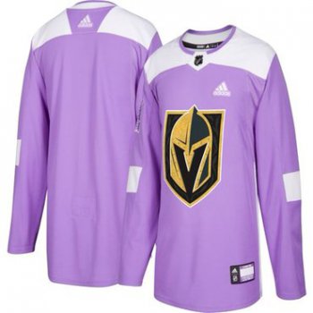 Men's Vegas Golden Knights Purple Pink Custom Adidas Hockey Fights Cancer Practice Jersey