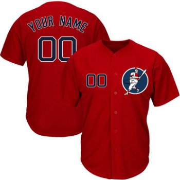 Red Sox Red Men's Customized Cool Base New Design Jersey
