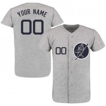 Yankees Gray Men's Customized New Design Jersey
