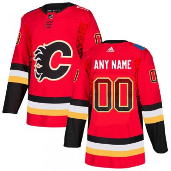 Men's Calgary Flames Red Customized Drift Fashion Adidas Jersey
