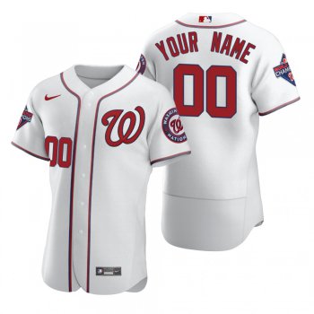 Men's Washington Nationals Custom Nike White 2020 Stitched MLB Flex Base Jersey