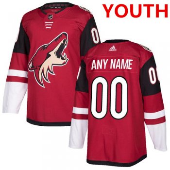 Youth Adidas Arizona Coyotes Customized Authentic Burgundy Red Home NHL Jersey