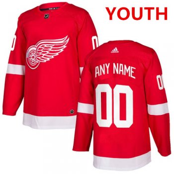 Youth Adidas Detroit Red Wings Customized Authentic Red Home NHL Jersey