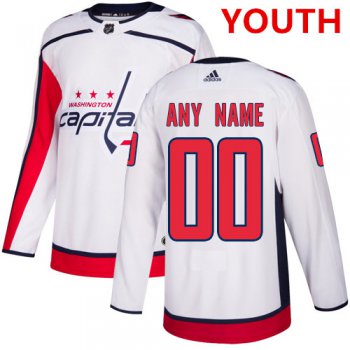 Youth Adidas NHL Washington Capitals White Away Authentic Customized Jersey