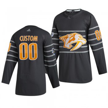 Men's 2020 NHL All-Star Game Nashville Predators Custom Authentic adidas Gray Jersey
