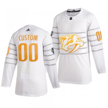 Men's 2020 NHL All-Star Game Nashville Predators Custom Authentic adidas White Jersey