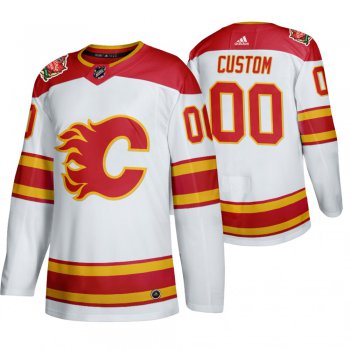 Men's Calgary Flames Custom 2019 Heritage Classic Authentic White Jersey