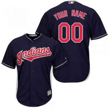 Replica Navy Blue Baseball Alternate Youth Jersey Customized Cleveland Indians Cool Base