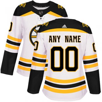 Women's Adidas Boston Bruins NHL Authentic White Customized Jersey