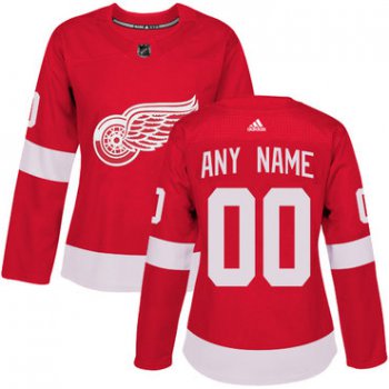 Women's Adidas Detroit Red Wings Customized Authentic Red Home NHL Jersey