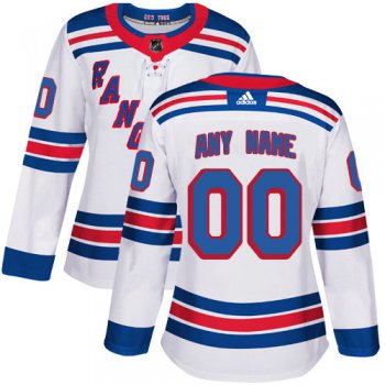 Women's Adidas New York Rangers NHL Authentic White Customized Jersey