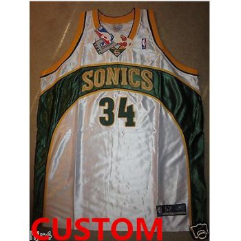Custom Seattle Supersonics NBA Reebok Jersey