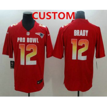 Men's AFC Custom Nike Red 2018 Pro Bowl Game Jersey