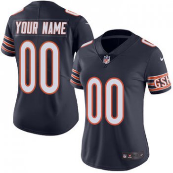 Women's Nike Chicago Bears Home Navy Blue Customized Vapor Untouchable Player Limited Jersey