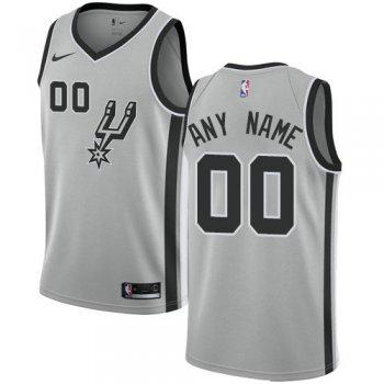 Men's Nike San Antonio Spurs Customized Swingman Silver Alternate NBA Statement Edition Jersey