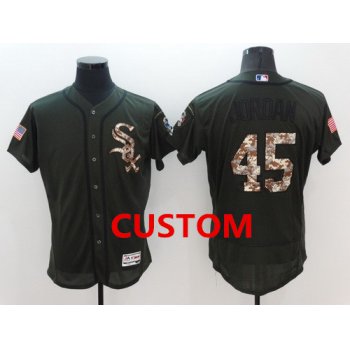 Custom Chicago White Sox Retired Green Salute to Service 2016 Flexbase Majestic Baseball Jersey