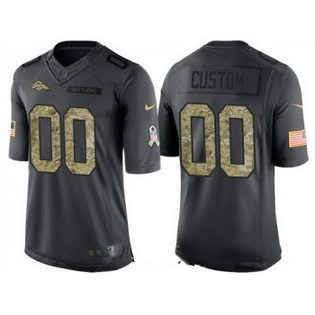 Men's Denver Broncos Custom Anthracite Camo 2016 Salute To Service Veterans Day NFL Nike Limited Jersey