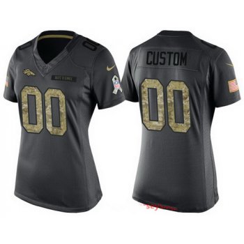Women's Denver Broncos Custom Anthracite Camo 2016 Salute To Service Veterans Day NFL Nike Limited Jersey