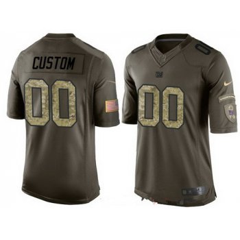 Youth New York Giants Custom Olive Camo Salute To Service Veterans Day NFL Nike Limited Jersey