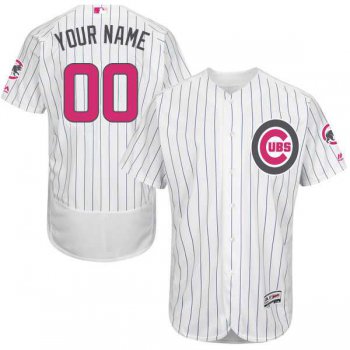 Mens Chicago Cubs 2016 Mothers Day Fashion White Customized Flexbase Majestic MLB Collection Jersey