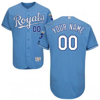 Mens Kansas City Royals Powder Blue Customized Flexbase Majestic MLB Collection Jersey