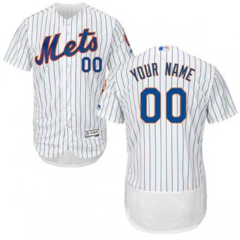 Mens New York Mets White Customized Flexbase Majestic MLB Collection Jersey