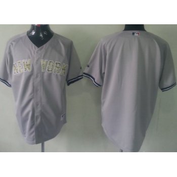 Men's New York Yankees Customized Gray With Camo Jersey