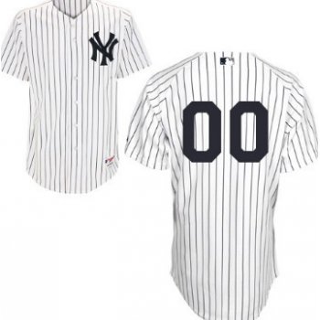 Men's New York Yankees Customized White Pinstripe Jersey