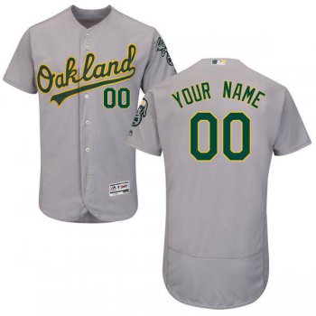 Mens Oakland Athletics Grey Customized Flexbase Majestic MLB Collection Jersey