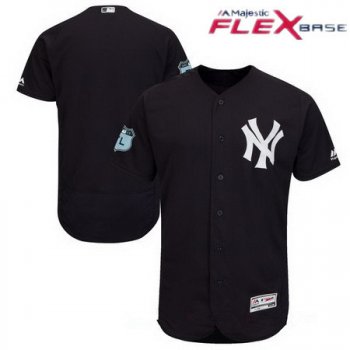 Men's New York Yankees Majestic Navy Blue 2017 Spring Training Authentic Flex Base Stitched MLB Custom Jersey