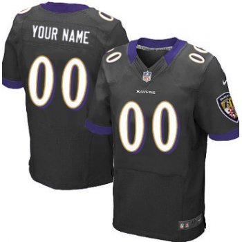 Men's Nike Baltimore Ravens Customized Black Elite Jersey